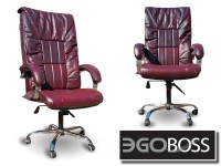 Офисное массажное кресло EGO BOSS EG1001 Maroon в комплектации ELITE натуральная кожа - магазин СпортДоставка. Спортивные товары интернет магазин в Коврове 